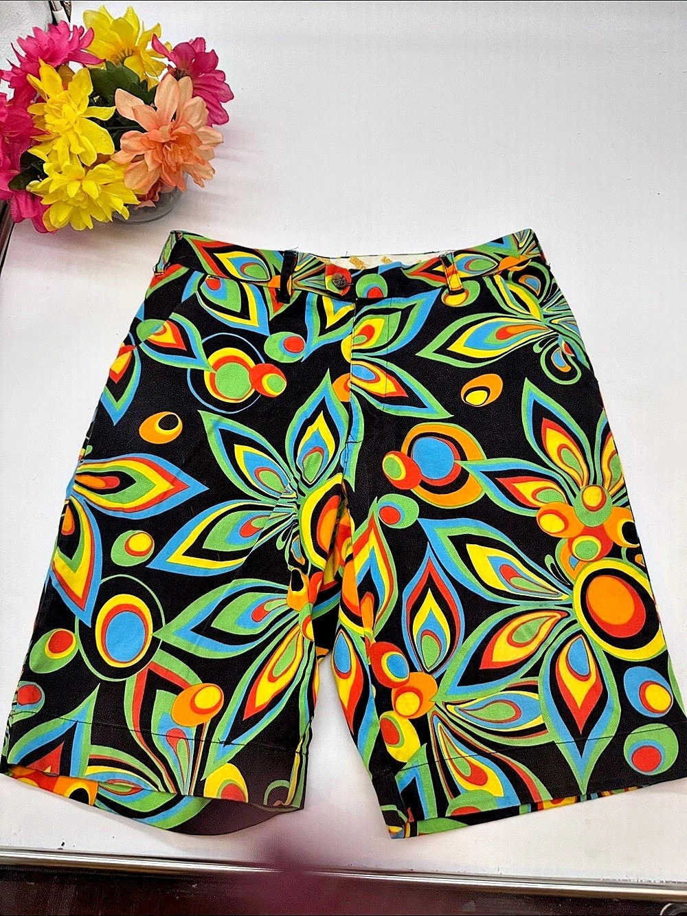 Loudmouth Golf Men's Abstract Print Cotton Shorts Size 32